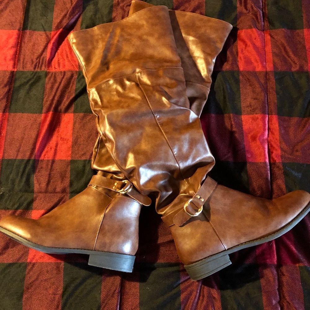 Over the knee wide calf boot